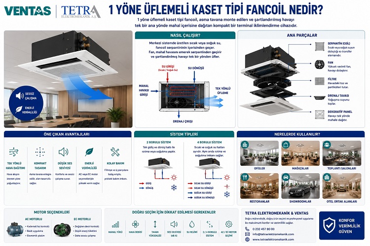 1 Yöne Üflemeli Kaset Tipi Fancoil Nedir? | VENTAS