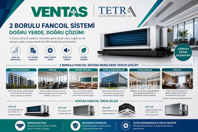 2 Borulu Fancoil Sistemi Nerelerde Tercih Edilir? | VENTAS