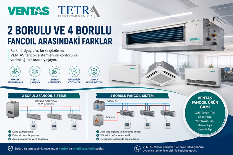 2 Borulu ve 4 Borulu Fancoil Arasındaki Farklar | Tetra Elektromekanik