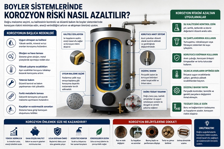 Boyler Sistemlerinde Korozyon Riski Nasıl Azaltılır? Uzun Ömürlü Kullanım İçin Teknik Öneriler