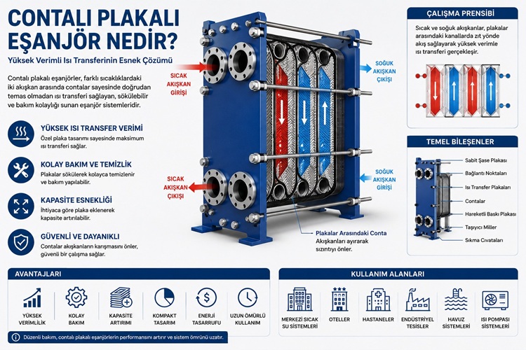 Contalı Plakalı Eşanjör Nedir? Avantajları ve Kullanım Alanları