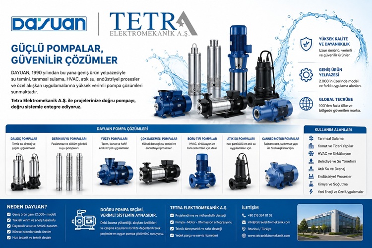 DAYUAN Pompa Sistemleri ve Su Teknolojileri | Tetra Elektromekanik