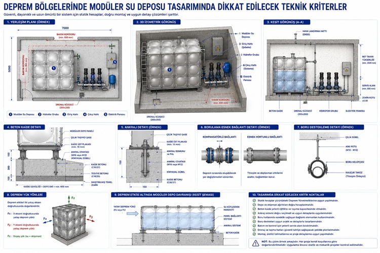 Deprem Bölgelerinde Modüler Su Deposu Tasarımında Dikkat Edilecek Teknik Kriterler