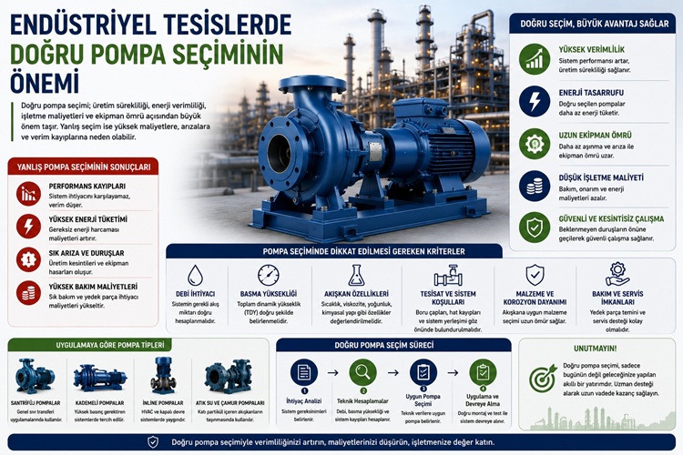 Endüstriyel Tesislerde Doğru Pompa Seçiminin Önemi