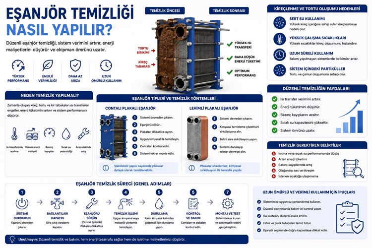 Eşanjör Temizliği Nasıl Yapılır? Verimli Sistemler İçin Bakım Rehberi
