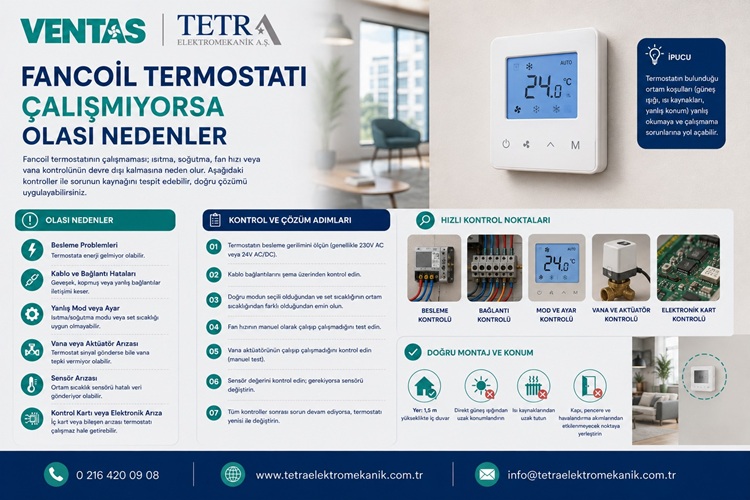 Fancoil Termostatı Çalışmıyorsa Olası Nedenler | Tetra Elektromekanik