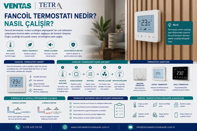 Fancoil Termostatı Nedir? Nasıl Çalışır? | Tetra Elektromekanik
