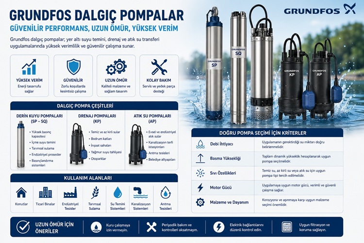 Grundfos Dalgıç Pompalar: Özellikleri, Kullanım Alanları ve Seçim Kriterleri