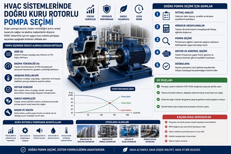 HVAC Sistemlerinde Doğru Kuru Rotorlu Pompa Seçimi Nasıl Yapılır?