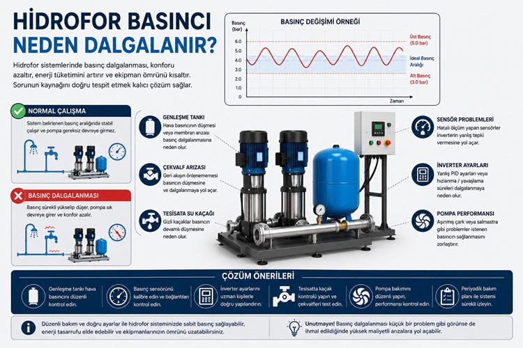 Hidrofor Basıncı Neden Dalgalanır? Başlıca Nedenler ve Etkili Çözüm Yöntemleri