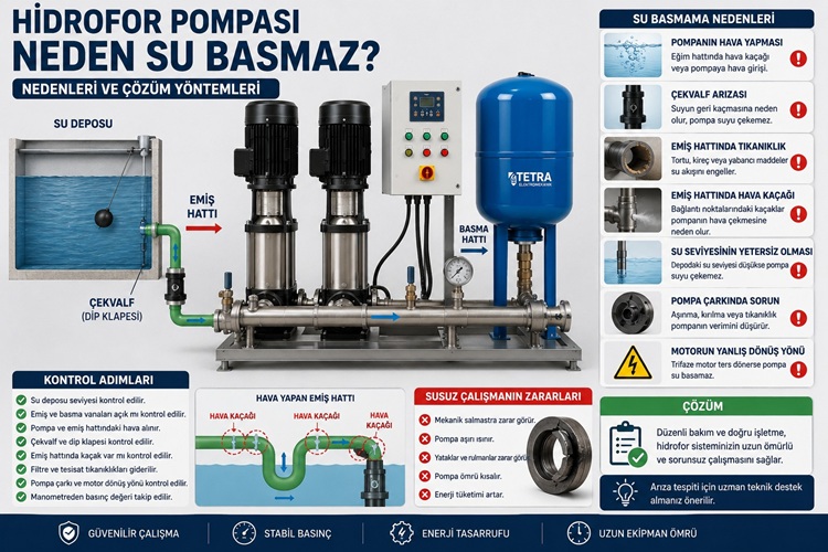 Hidrofor Pompası Neden Su Basmaz? Nedenleri ve Çözümleri