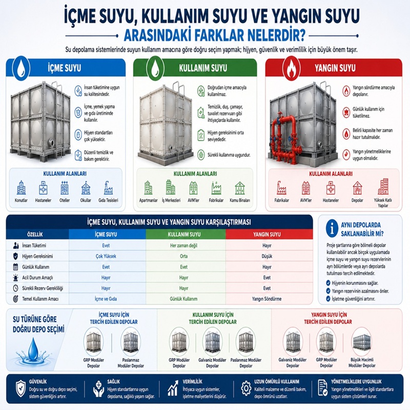 İçme Suyu, Kullanım Suyu ve Yangın Suyu Arasındaki Farklar Nelerdir?
