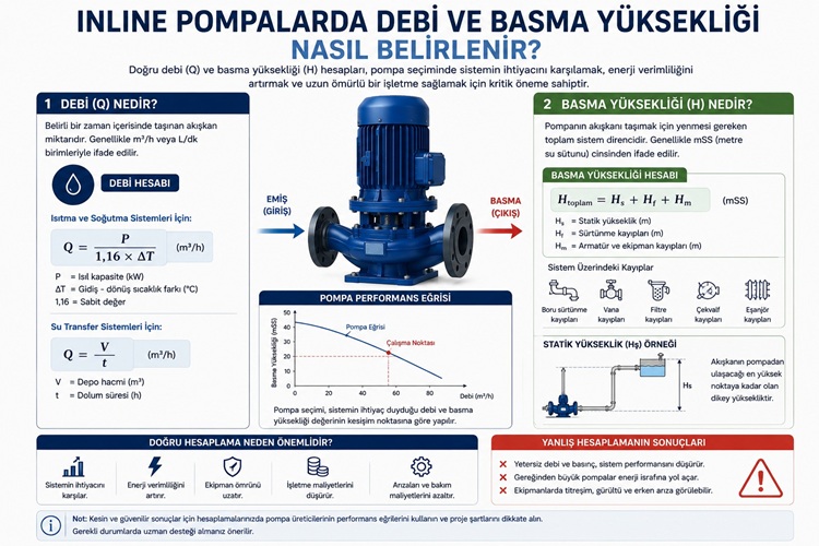 Inline Pompalarda Debi ve Basma Yüksekliği Nasıl Belirlenir?