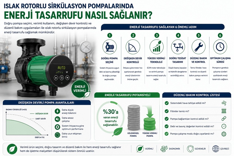 Islak Rotorlu Sirkülasyon Pompalarında Enerji Tasarrufu Nasıl Sağlanır?