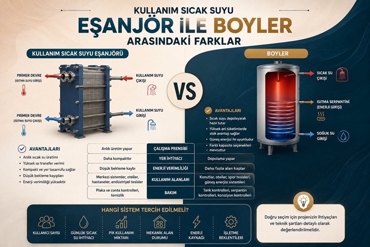 Kullanım Sıcak Suyu Eşanjörü ile Boyler Arasındaki Farklar
