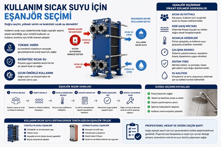Kullanım Sıcak Suyu İçin Eşanjör Seçimi Nasıl Yapılır?
