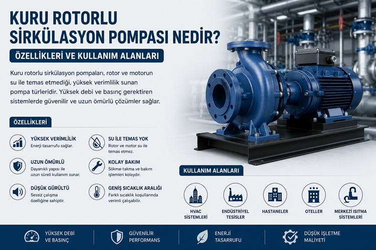 Kuru Rotorlu Sirkülasyon Pompası Nedir? Özellikleri ve Kullanım Alanları