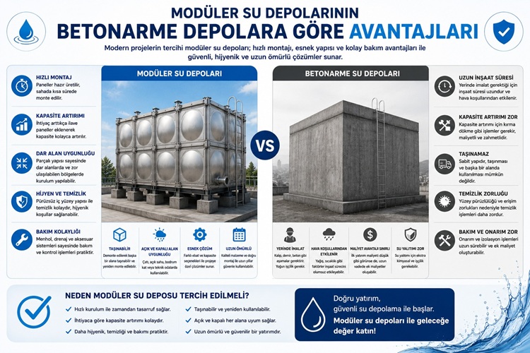 Modüler Su Depolarının Betonarme Depolara Göre Avantajları