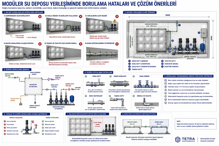 Modüler Su Deposu Yerleşiminde Borulama Hataları ve Çözüm Önerileri