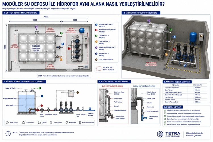 Modüler Su Deposu ile Hidrofor Aynı Alana Nasıl Yerleştirilmelidir?