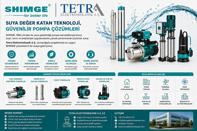 SHIMGE Pompa Sistemleri ve Su Teknolojileri | Tetra Elektromekanik