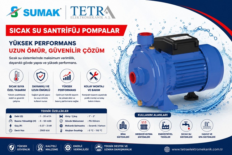 SUMAK SM100-S ve SMT100-S Paslanmaz Kademeli Pompa 0,75 kW