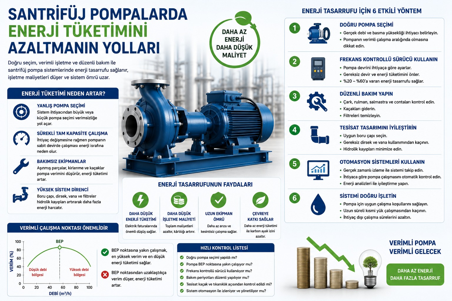 Santrifüj Pompalarda Enerji Tüketimini Azaltmanın Yolları