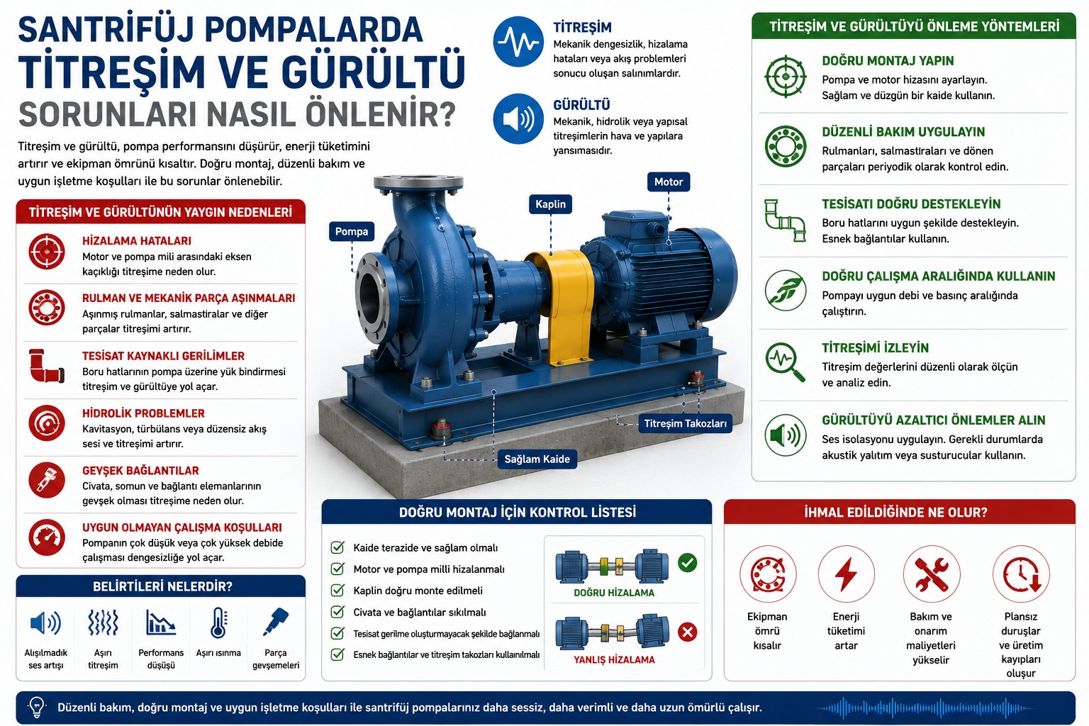 Santrifüj Pompalarda Titreşim ve Gürültü Sorunları Nasıl Önlenir?