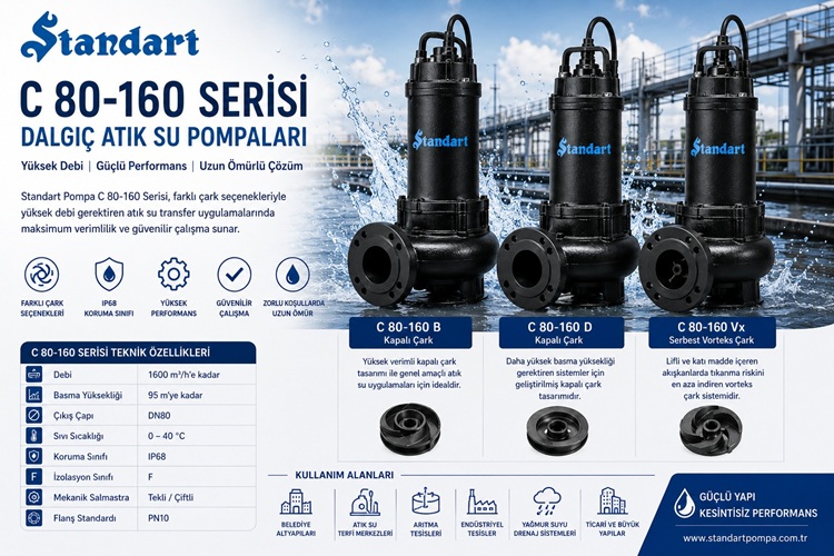 Standart Pompa C 80-160 Serisi Dalgıç Atık Su Pompaları: Teknik Özellikleri, Model Farkları ve Kullanım Alanları