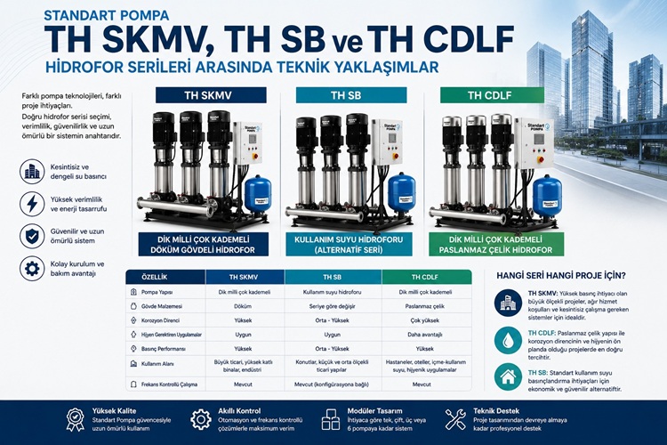 Standart Pompa TH SKMV, TH SB ve TH CDLF Hidrofor Serileri Arasında Teknik Yaklaşımlar