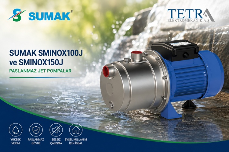 Sumak SMINOX100J ve SMINOX150J Paslanmaz Jet Pompalar