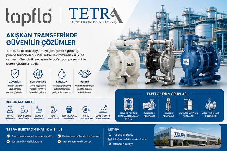 Tapflo Pompa Sistemleri ve Endüstriyel Çözümler | Tetra Elektromekanik