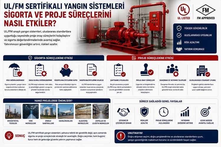 UL/FM Sertifikalı Yangın Sistemleri Sigorta ve Proje Süreçlerini Nasıl Etkiler?