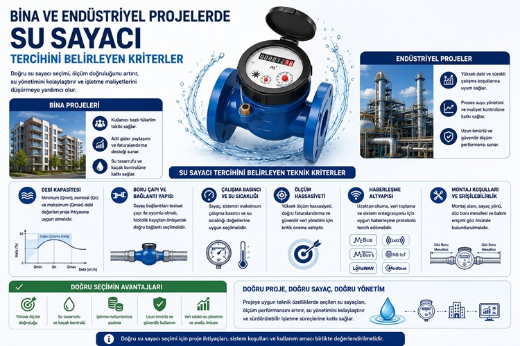 Bina ve Endüstriyel Projelerde Su Sayacı Tercihini Belirleyen Kriterler