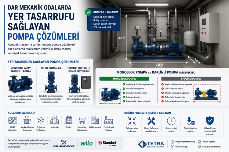 Dar Mekanik Odalarda Yer Tasarrufu Sağlayan Pompa Çözümleri Nelerdir?