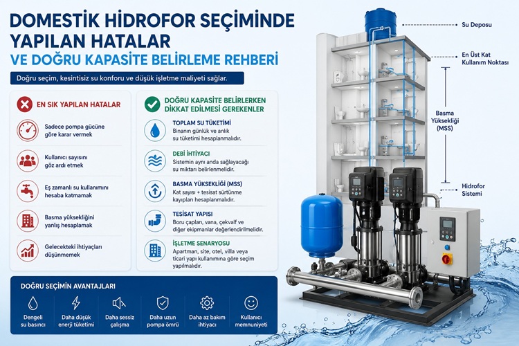 Domestik Hidrofor Seçiminde Yapılan Hatalar ve Doğru Kapasite Belirleme Rehberi