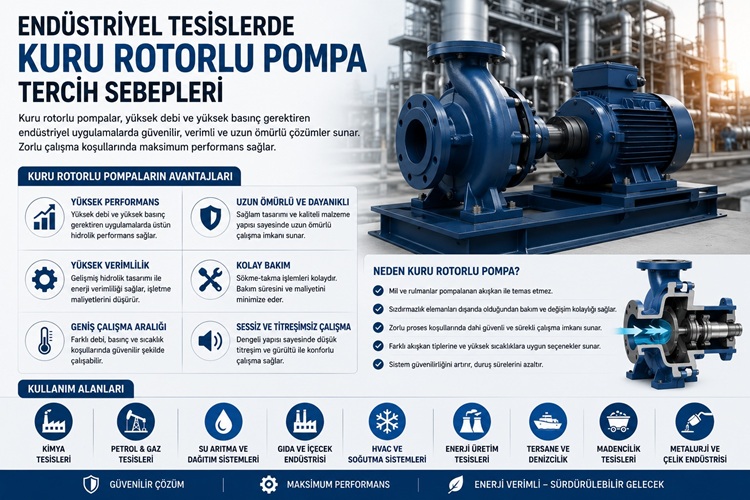 Endüstriyel Tesislerde Kuru Rotorlu Pompa Tercih Sebepleri