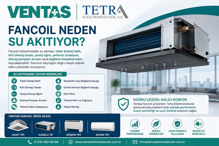 Fancoil Neden Su Akıtıyor? Nedenleri ve Çözümleri | Tetra Elektromekanik