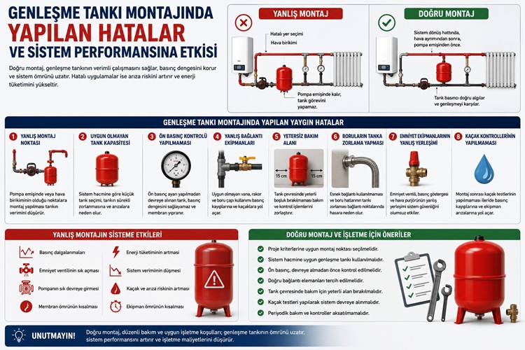 Genleşme Tankı Montajında Yapılan Hatalar ve Sistem Performansına Etkisi