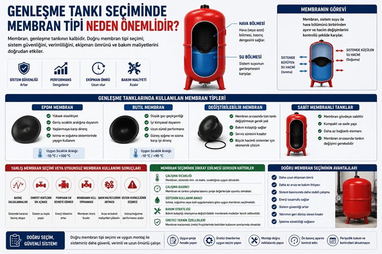 Genleşme Tankı Seçiminde Membran Tipi Neden Önemlidir?