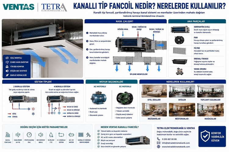 Kanallı Tip Fancoil Nedir? Nerelerde Kullanılır? | VENTAS