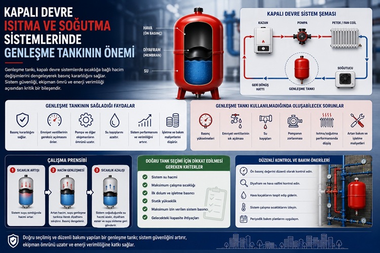 Kapalı Devre Isıtma ve Soğutma Sistemlerinde Genleşme Tankının Önemi