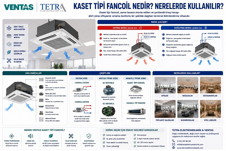 Kaset Tipi Fancoil Nedir? Nerelerde Kullanılır? | VENTAS