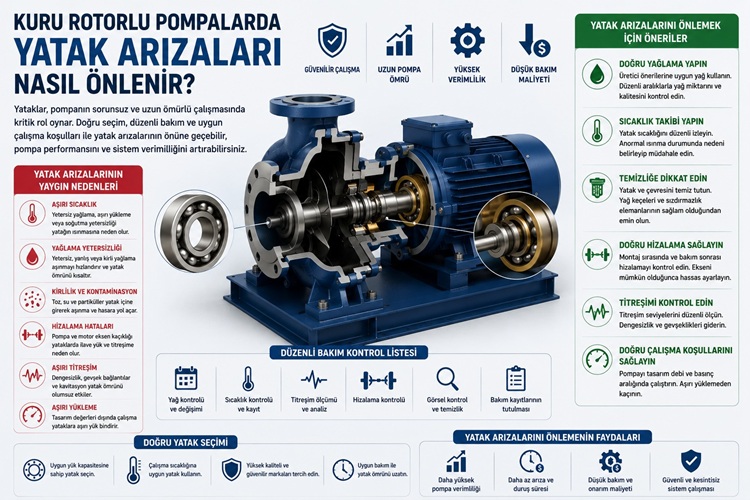 Kuru Rotorlu Pompalarda Yatak Arızaları Nasıl Önlenir?