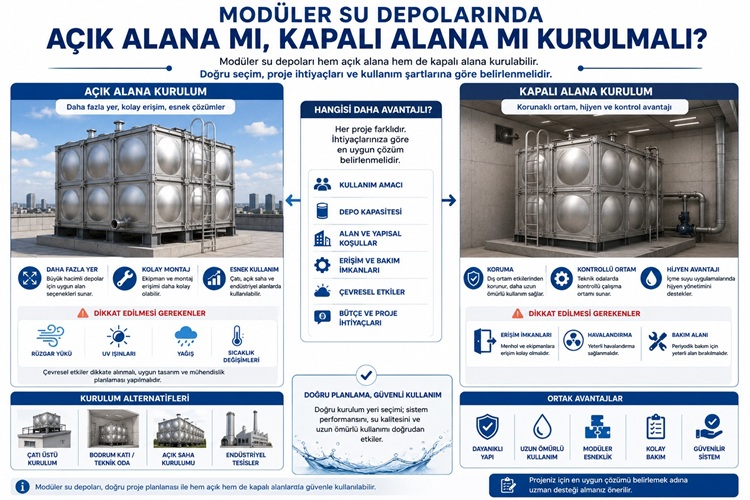 Modüler Su Depoları Açık Alana mı Kapalı Alana mı Kurulmalı?