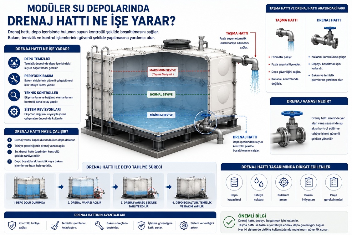 Modüler Su Depolarında Drenaj Hattı Ne İşe Yarar?