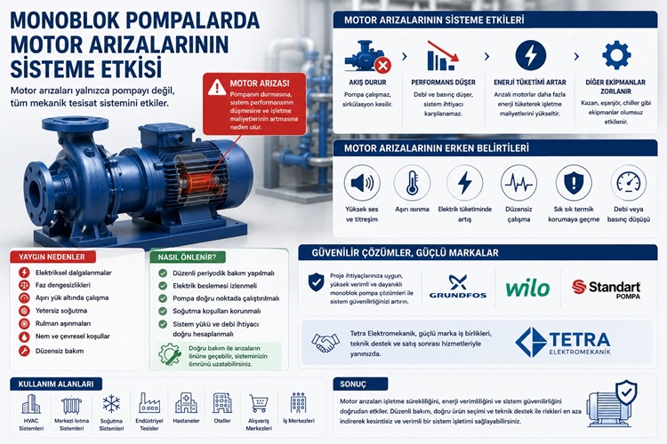 Monoblok Pompalarda Motor Arızalarının Sisteme Etkisi