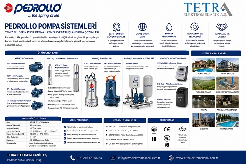 Pedrollo Pompa | 4SR, TOP, VX, JSW, CP ve Hidrofor Sistemleri | Tetra