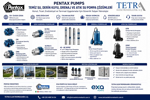 Pentax Pumps | CM, ULTRA, 4E, DG ve DTR Pompa Sistemleri | Tetra