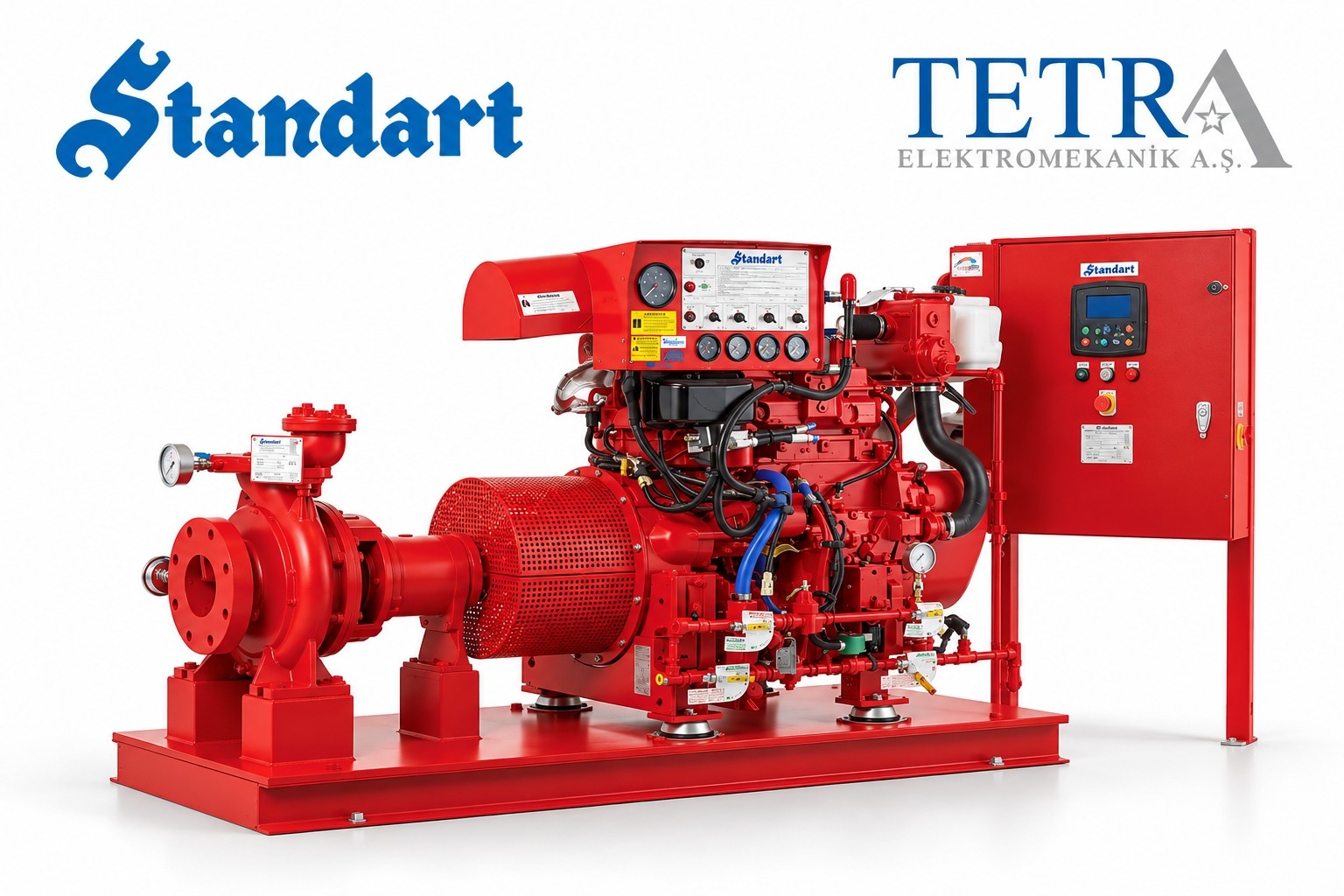 Standart Pompa 300 GPM 120 PSI UL/FM Yangın Pompası | 2 Elektrikli + 1 Jokey